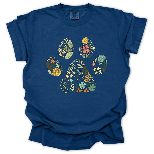 Floral Dog Paw T-shirt