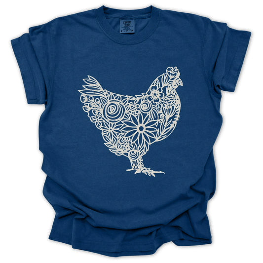 Garden Blossom Chicken T-Shirt