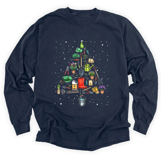 Garden Christmas Tree Long Sleeve T-shirt