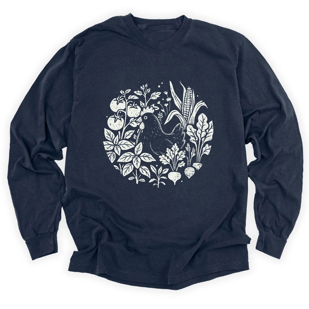 Hens and Vegetables Long Sleeve T-shirt