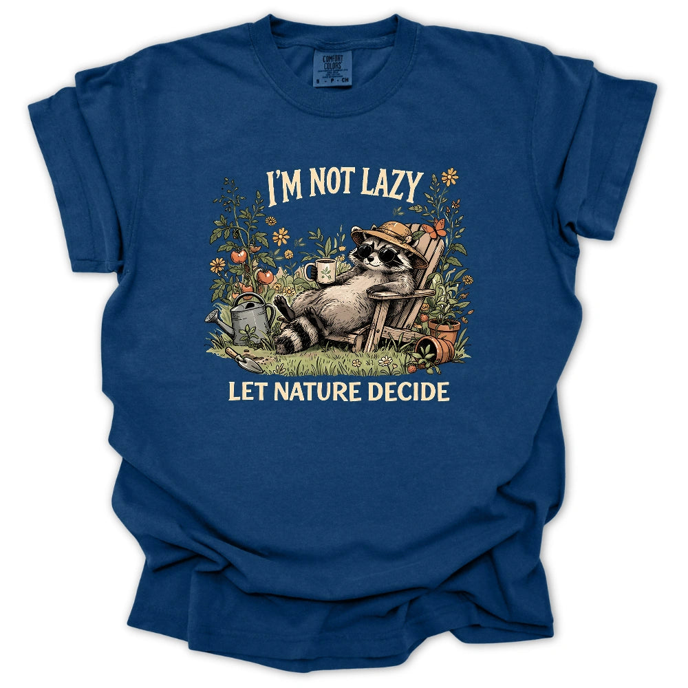 Lazy Raccoon Gardener T-shirt