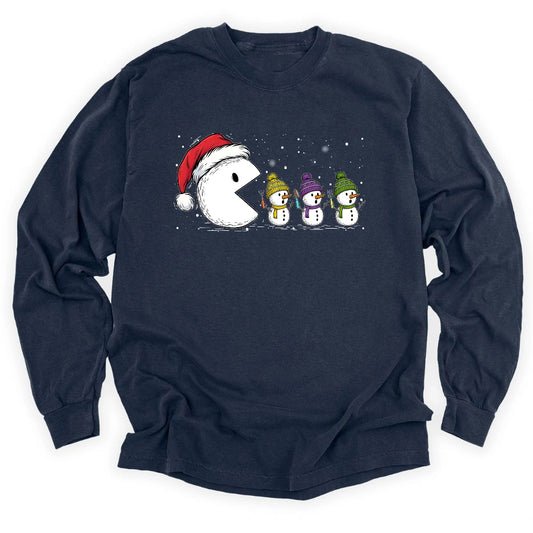 Pacman Snowman Long Sleeve T-shirt