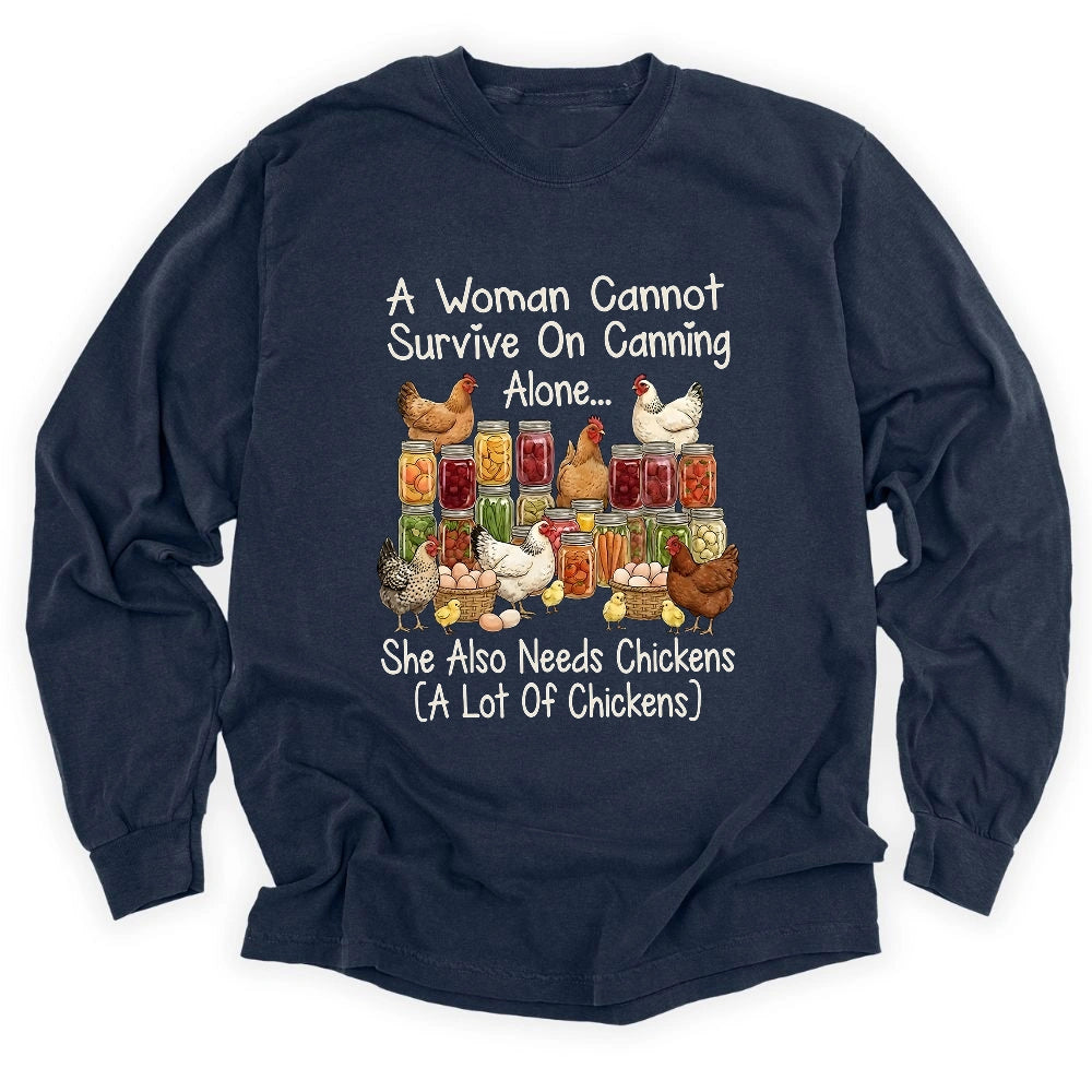 Canning & Chickens Lover Long Sleeve T-shirt