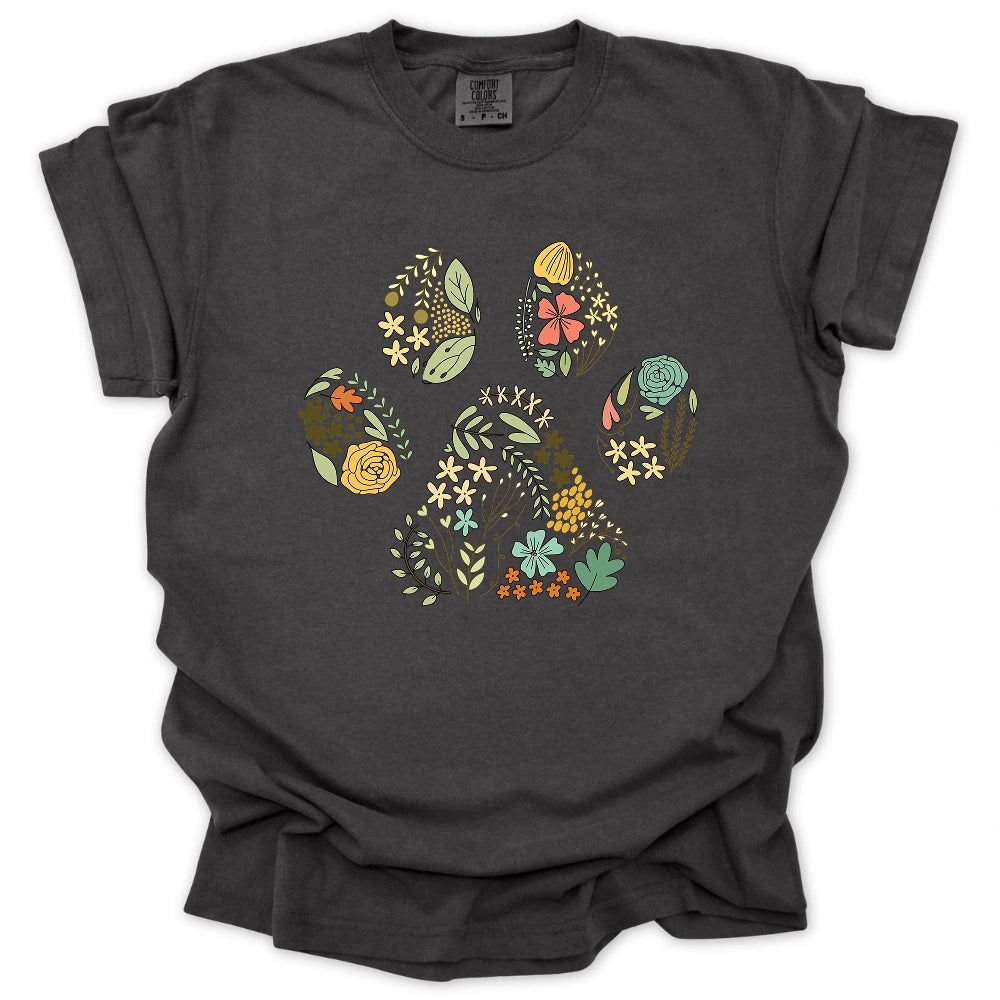 Floral Dog Paw T-shirt