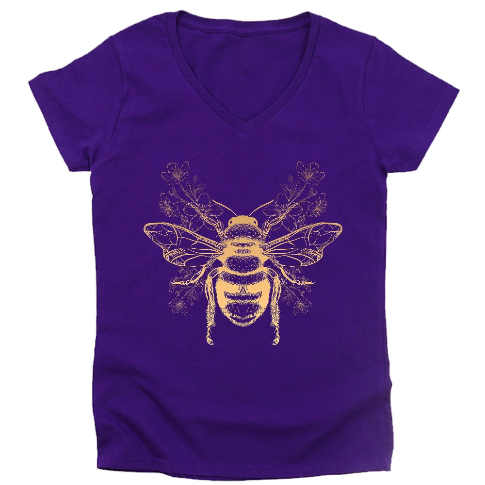 Bee Flower Lady V-neck