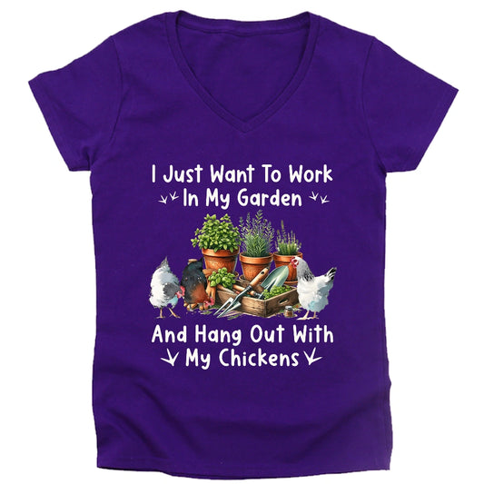 Garden & Chickens Lady V-neck