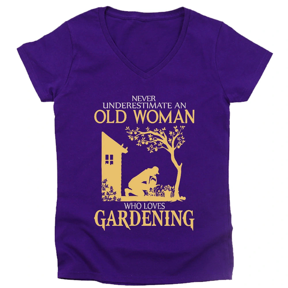 Never Underestimate An Old Woman Lady V-neck