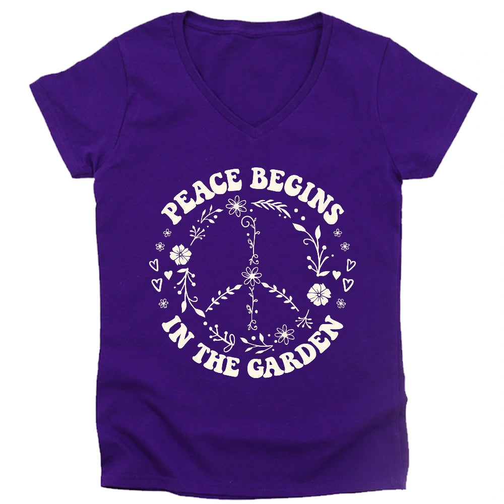 Peace Garden Lady V-neck