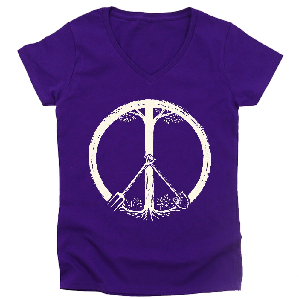 Peace Symbol Lady V-neck