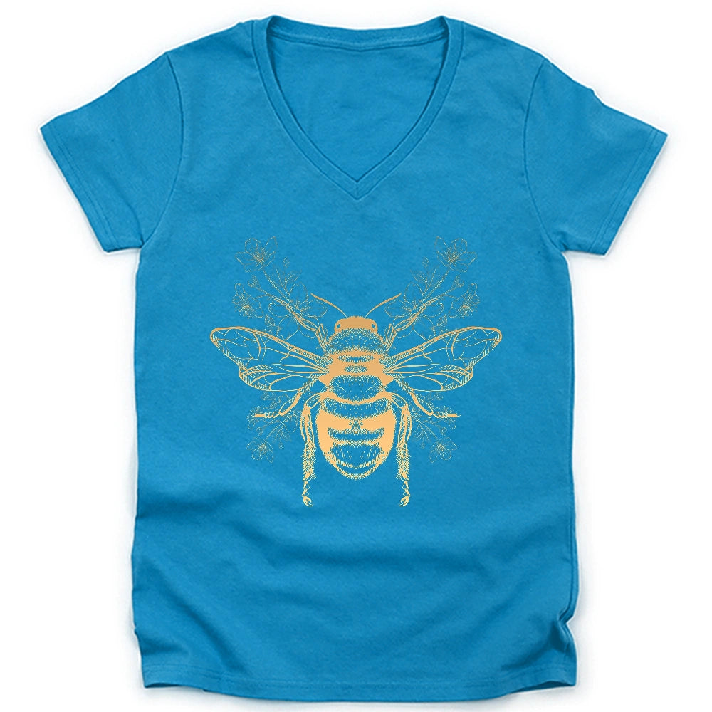 Bee Flower Lady V-neck