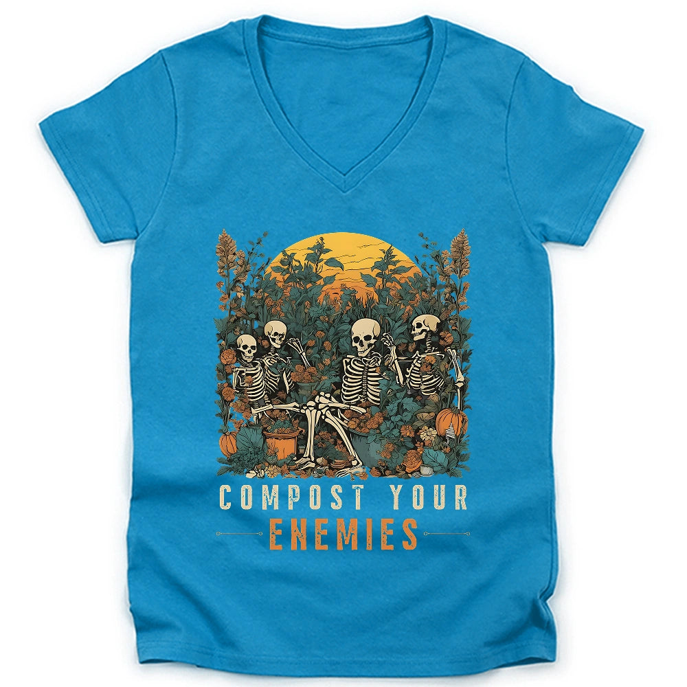 Compost Your Enemies Lady V-neck