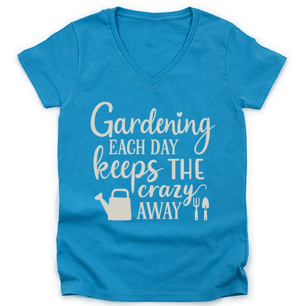 Gardening Keeps Crazy Away Lady V-neck