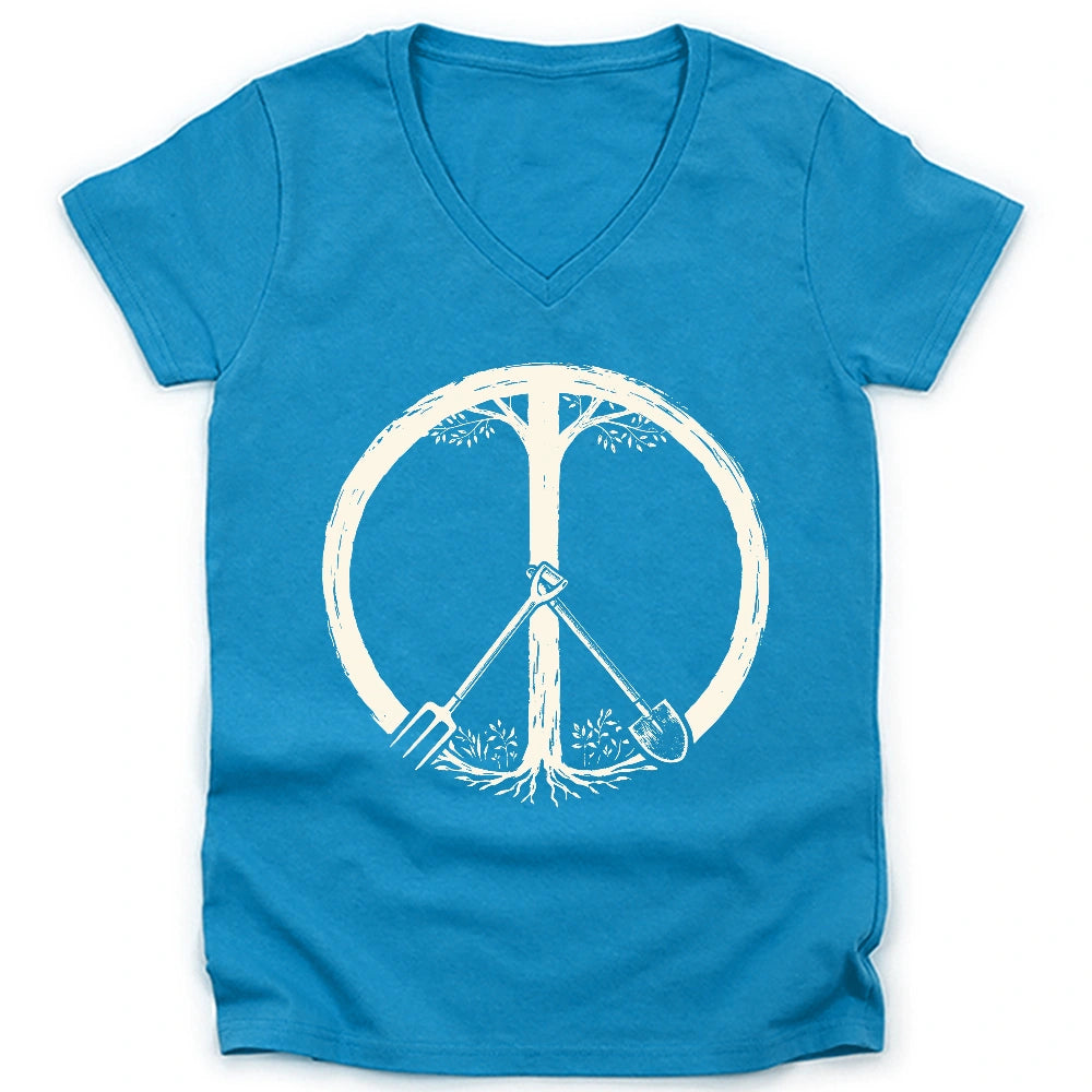 Peace Symbol Lady V-neck
