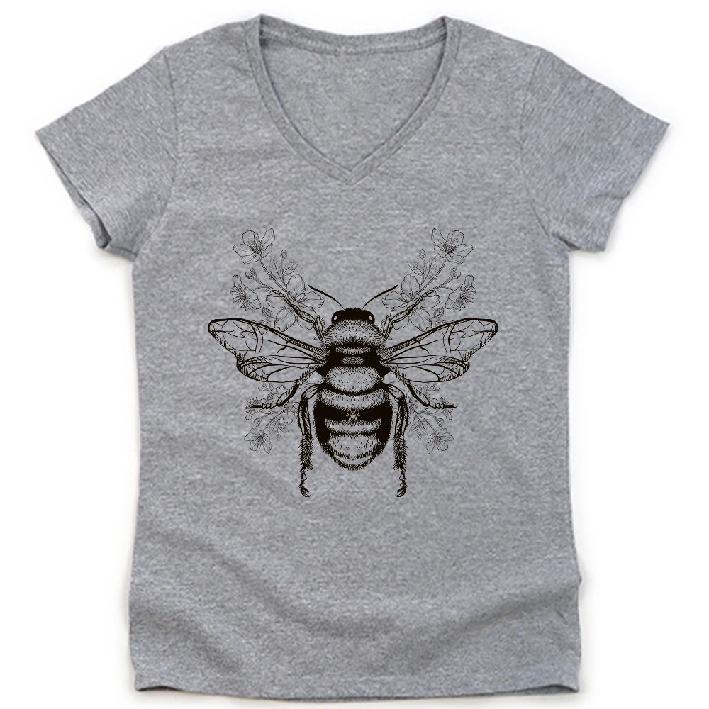 Bee Flower Lady V-neck