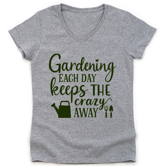 Gardening Keeps Crazy Away Lady V-neck