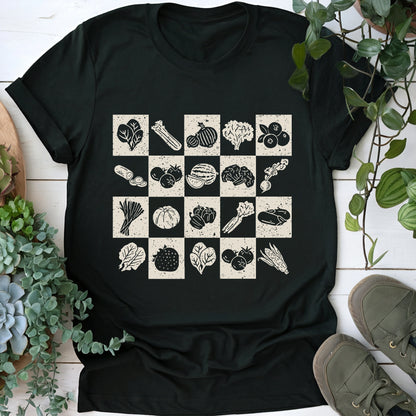 Checkered Vegetables T-Shirt