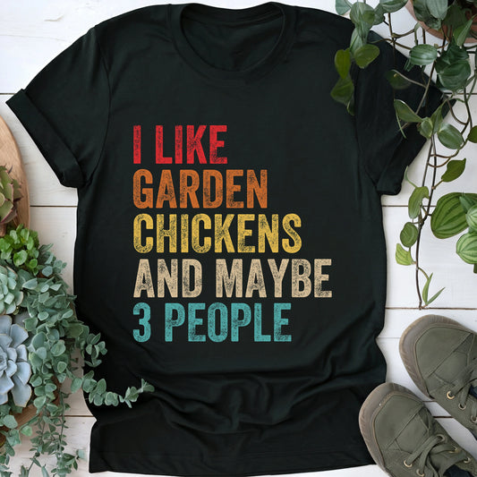 Garden Chickens & 3 People T-shirt