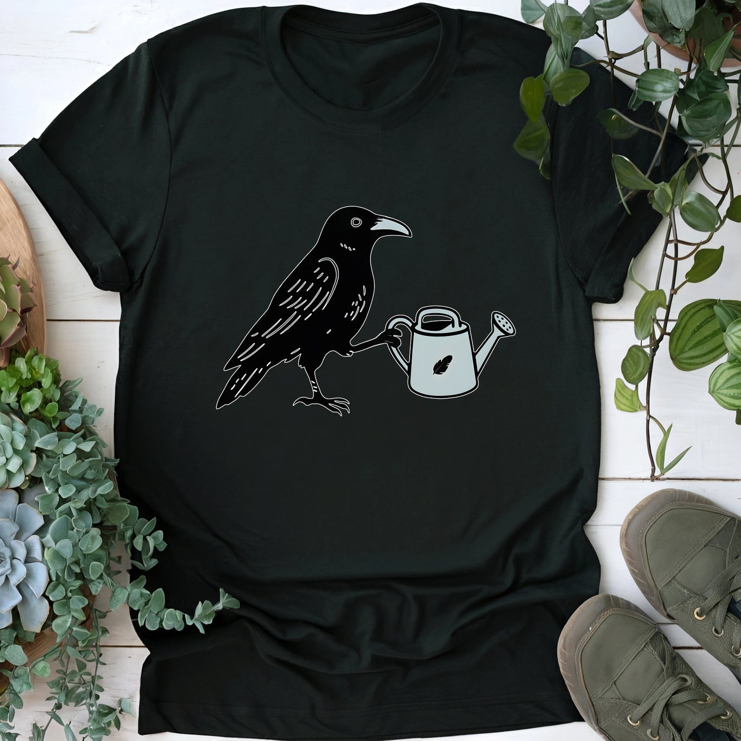 Gardening Crow T-shirt