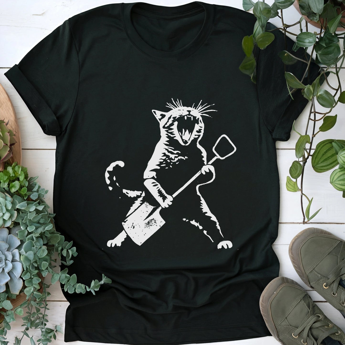 Rock Cat Gardening T-shirt