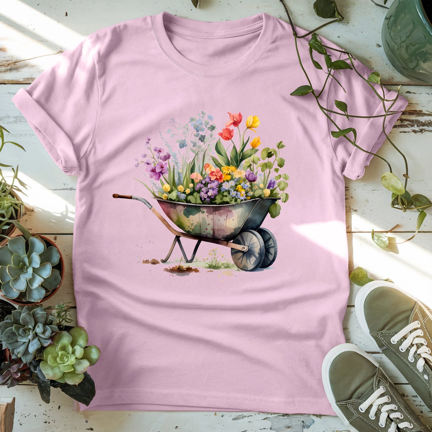 Floral Wheelbarrow T-shirt