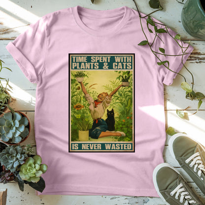 Spend Time With Plants & Cats T-shirt