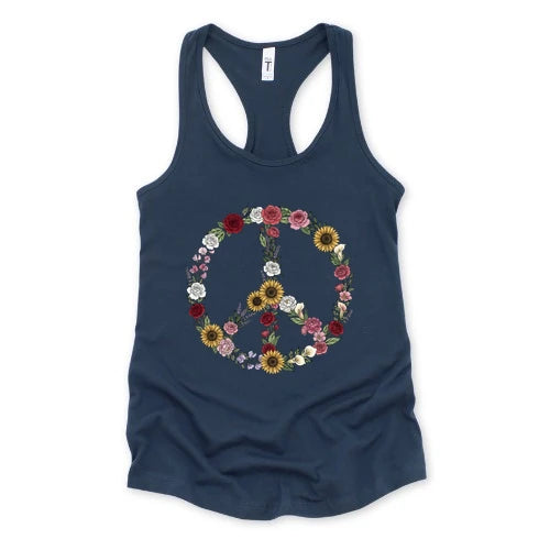 Peace Love Flowers Tank Top