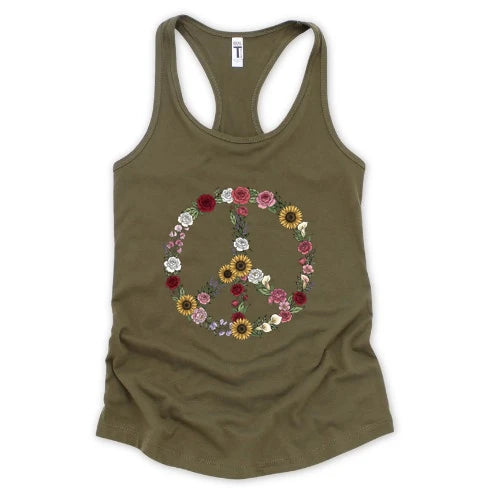 Peace Love Flowers Tank Top