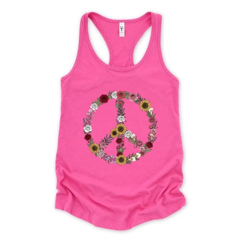 Peace Love Flowers Tank Top