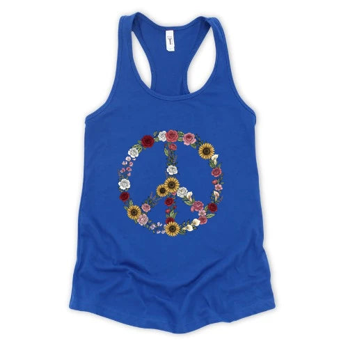 Peace Love Flowers Tank Top