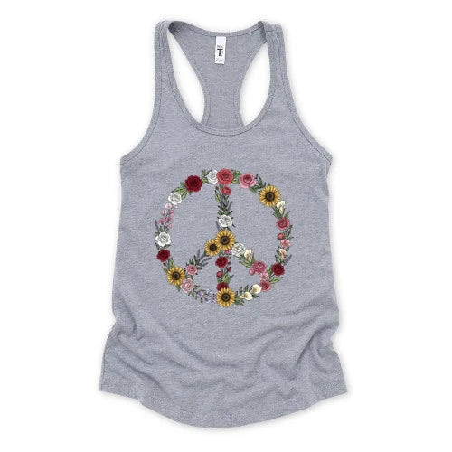 Peace Love Flowers Tank Top