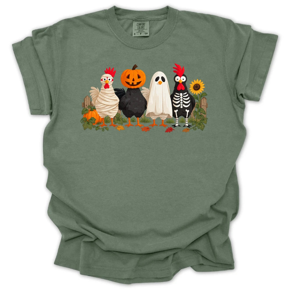 Spooky Garden Chickens T-shirt