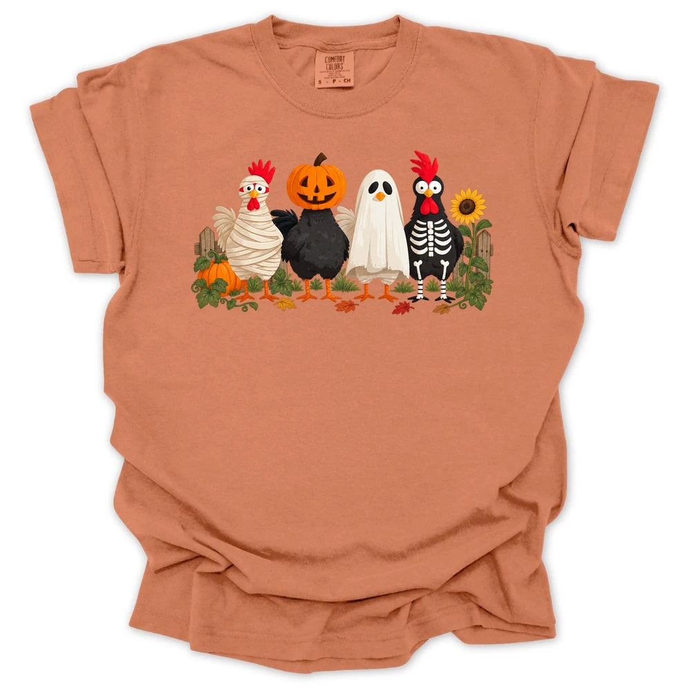 Spooky Garden Chickens T-shirt