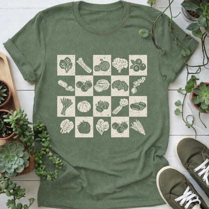 Checkered Vegetables T-Shirt