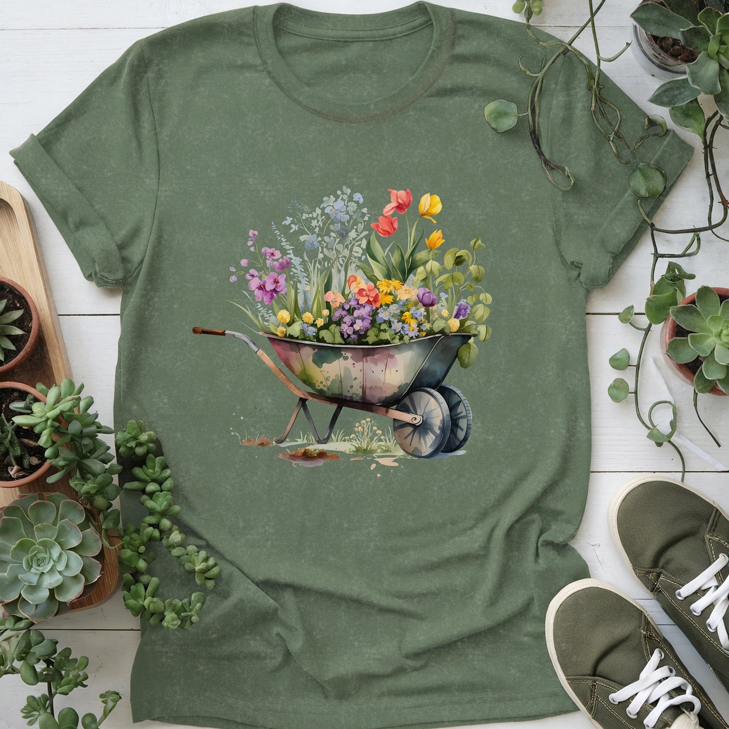 Floral Wheelbarrow T-shirt