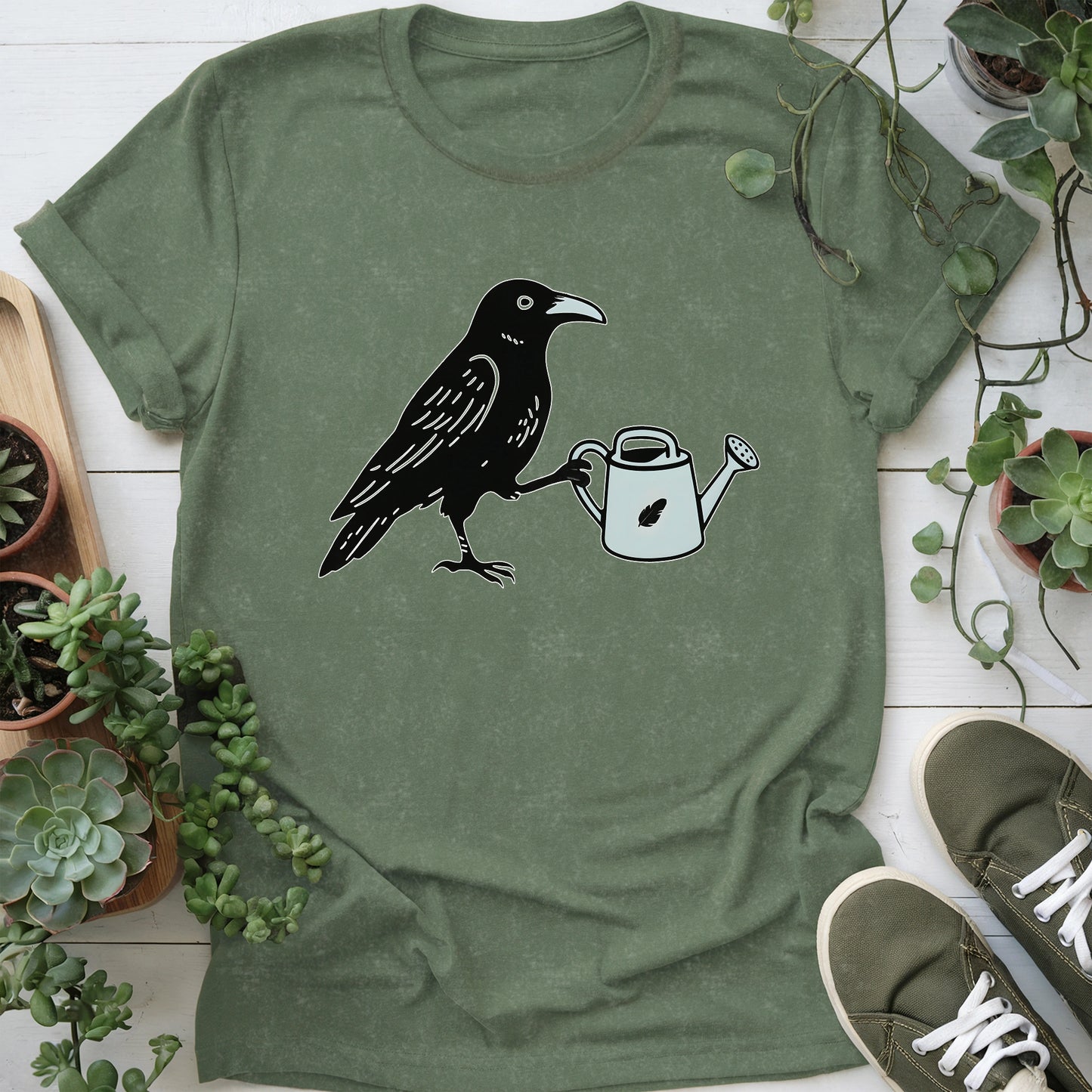 Gardening Crow T-shirt