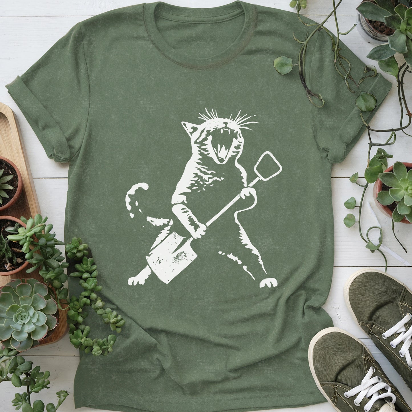 Rock Cat Gardening T-shirt