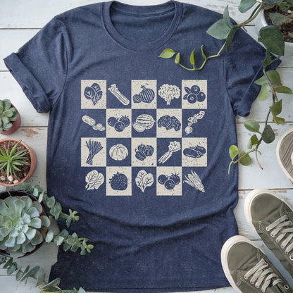 Checkered Vegetables T-Shirt