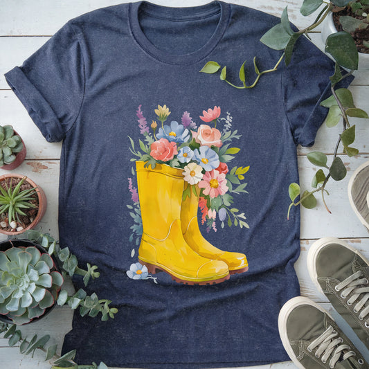 Floral Gardening Boots T-shirt