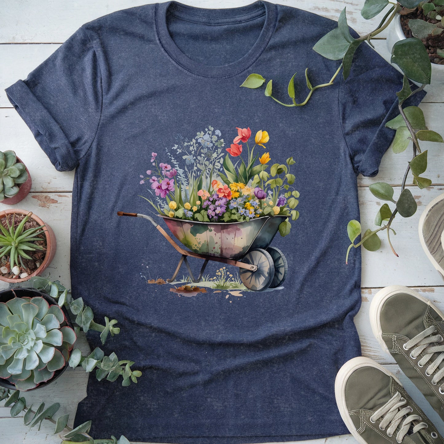 Floral Wheelbarrow T-shirt