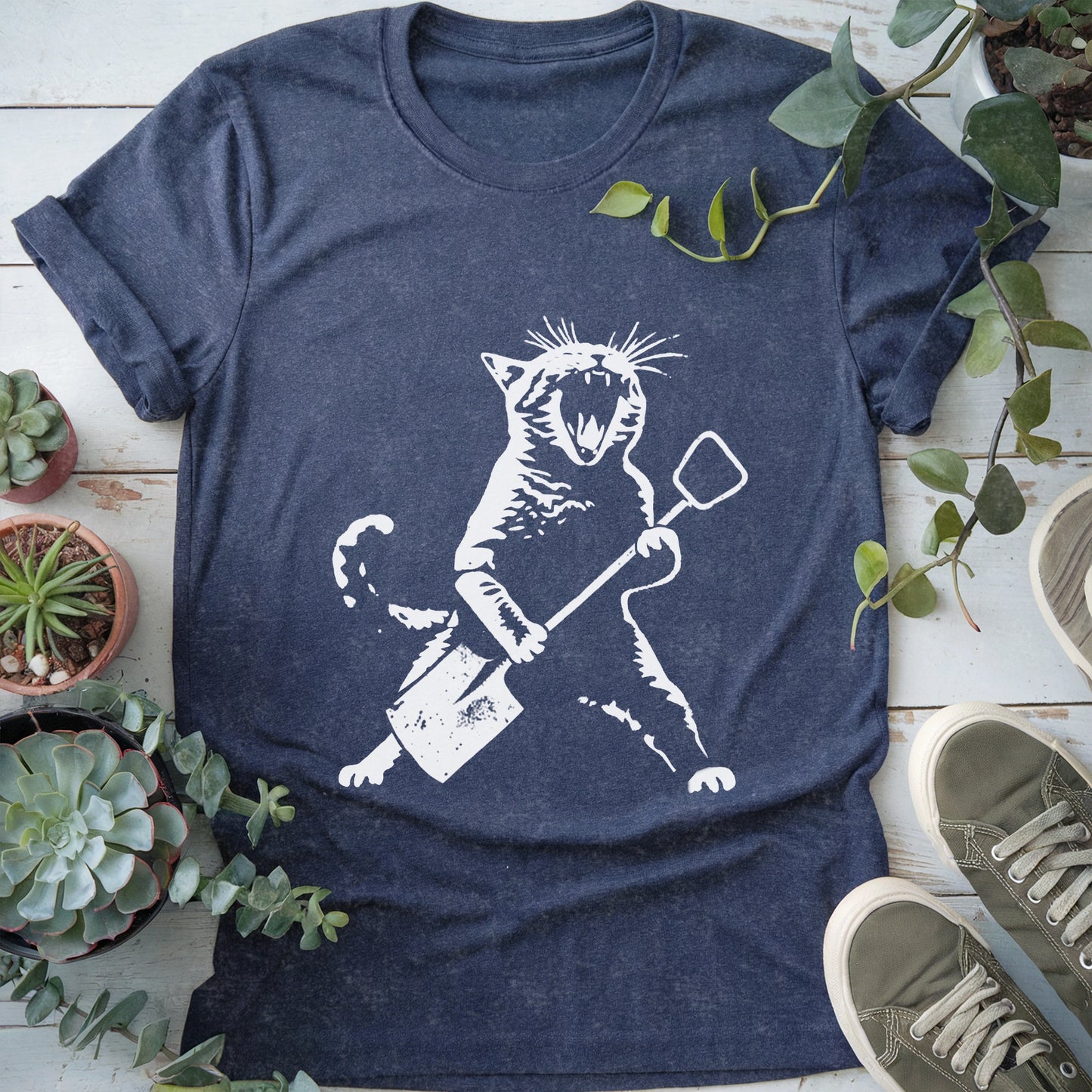 Rock Cat Gardening T-shirt