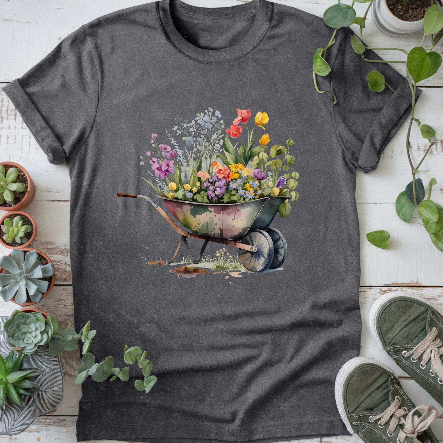 Floral Wheelbarrow T-shirt