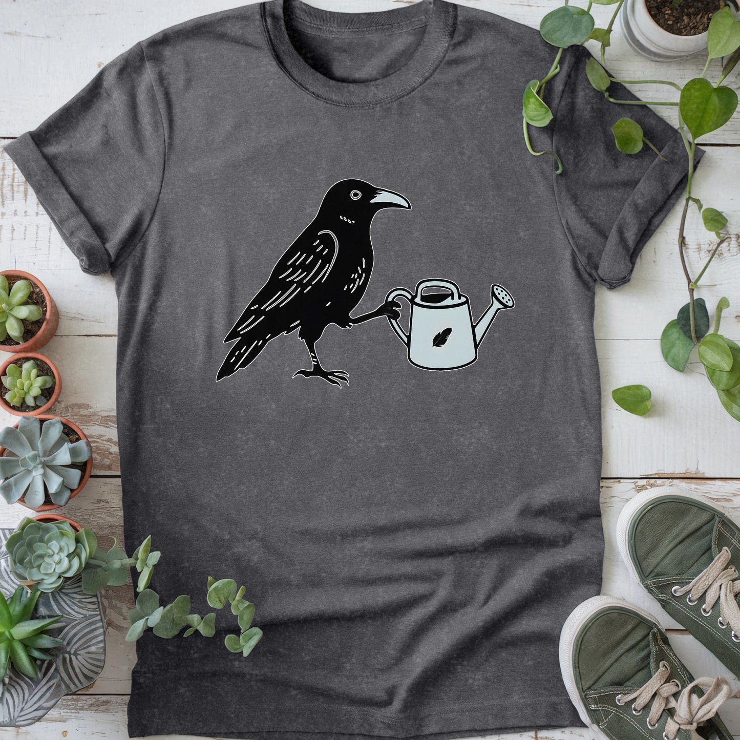 Gardening Crow T-shirt